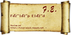Fülöp Előd névjegykártya