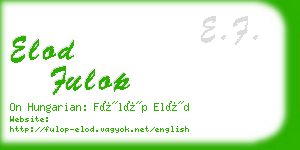 elod fulop business card